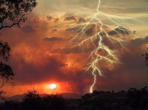Morning Lightning - Early morning lightning on the mountain