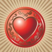 Engraved heart sign - Engraved heart sign on a designed plate