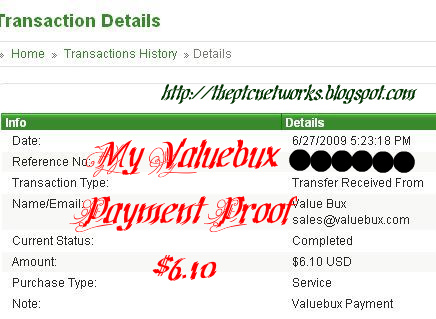 valuebux payment proof - this is my payment proof for valuebux.com, really instant