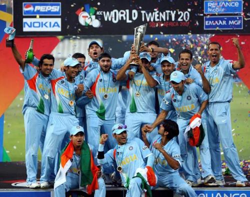 Team India  - Team India winning the T20 trophy