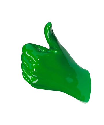 green hand - thumbs up green hand
