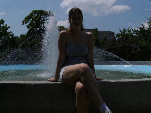 Enjoying the fountain - What is better than to enjoy the splashing of a fountain in a hot summer day when you are in a city that has no mountains or see next to it ?