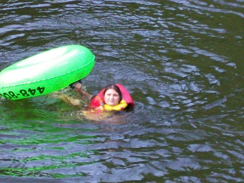 My Jessa - Fell off her tube and swimming up.