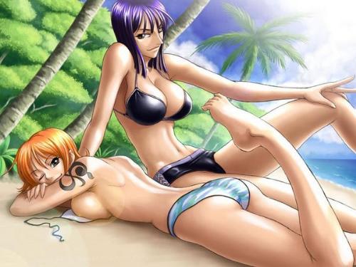 One piece - Robin and nami, they're hot!