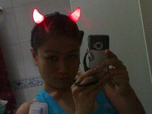red devil - i love this picture. my ex-boyfriend gave me that headband. hahaha!