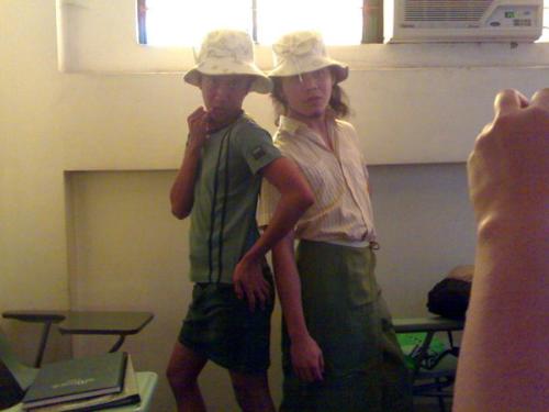 the cross-dressers, ochi and enzo - my college classmates in cross-dressing mode for psychology class