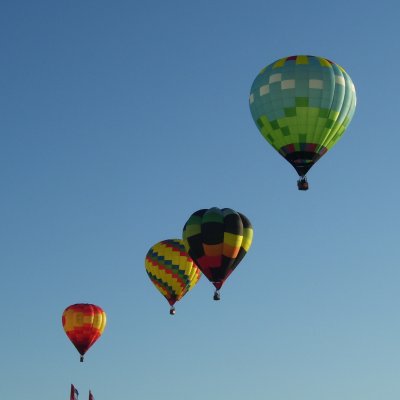Hot Air Balloons - Group of hot air balloons lifting off at Hot Air Jubilee, Jackson, Michigan