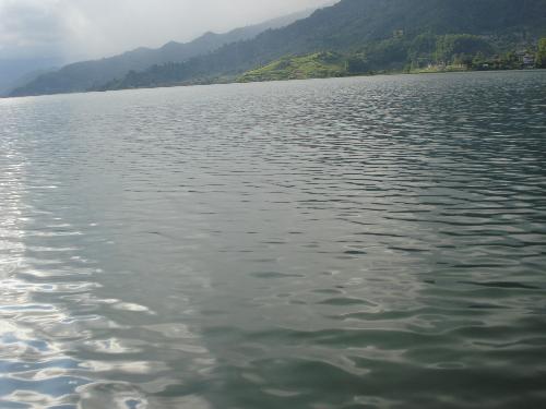 Lake Phewa - I took this picture from the boat I was boating. I love natural beauties...