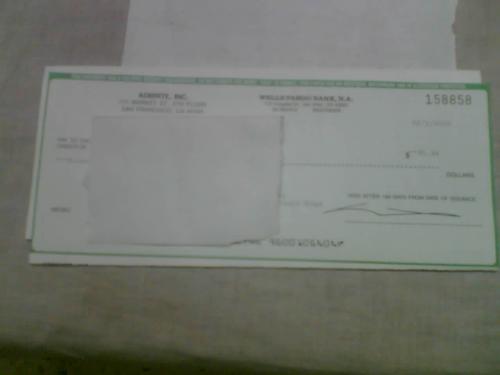 Adsense check of $650.04 - my 2nd adsense check of $650.04