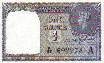 Indian Old Bank Note - This is the bank note released during 1940 with the image of King George VI on one of its site