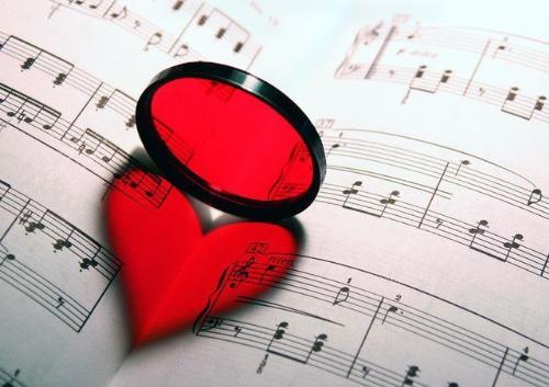 Music and Heart - Sheet of music with a heart on top