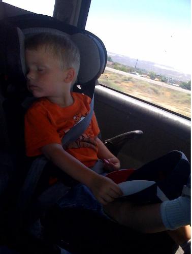 My three year old was completely tuckered out afte - My three year old was completely tuckered out after a day of shopping.