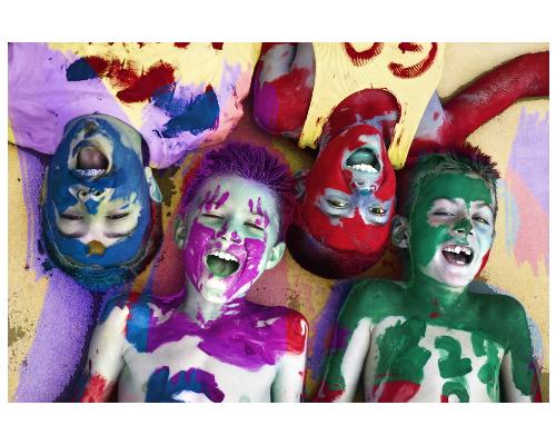 Painted Brothers - Four brothers - body paint Canon 1D Mark II 85mm f1.8 - Simple Photoshop layer effects
