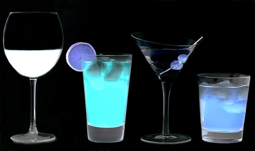 Inverted mixed Drinks - Picture of mixed drinks inverted in color.