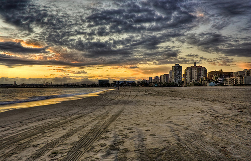Long Beach California at Dusk - A day at the beach in Long Beach CA. Shot taken at Sunset using HDR photo technique