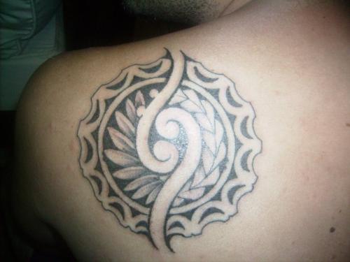 My Tattoo - My First Tattoo, The Meaning Behind it: Represents Union Between Male& Female. Pedals represent my wife& the spears heads represent me. Got it on our honeymoon in the Cook Islands