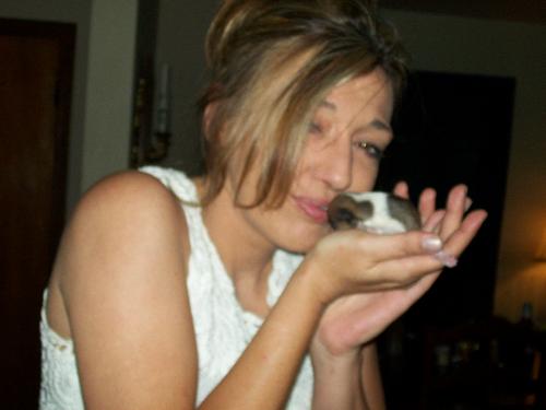 me and the new puppy - It's my newest addition. My little teacups have had a perfect puppy..I love it