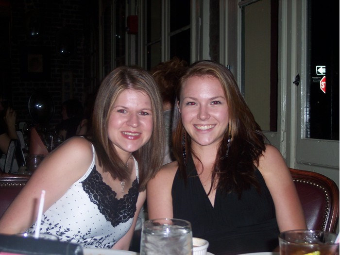 My sister and I hanging out in New Orleans - My lovely younger sister and I, sitting pretty in a fancy place in new orleans. Good food, good fun!