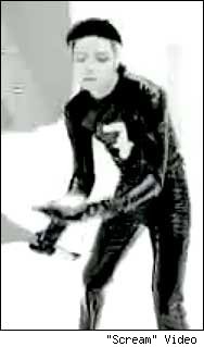 Michael Jackson in one of his videos Scream - Michael Jackson in one of his videos Scream saddly scream does not have seven letters. oh no.