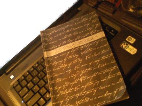 A notebook on a notebook... - Took this photo at home, of my two notebooks..