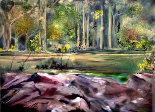 landscape - a digital painting done in Photo shop