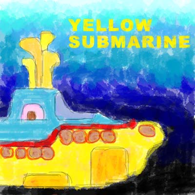 Yellow Submarine - This is a painting by me which portrays the cover art of the Beatles' soundtrack to the movie 'Yellow Submarine' The song Yellow Submarine originally featured on the fab four's 'Revolver' in 1966.