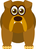 a big brown bulldog -  a big, brown bulldog