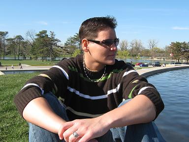 Pictures in Forest Park - This is me at Forest Park in St Louis, MO. It was a very beautiful day!