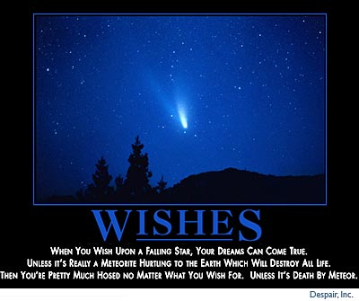 three wishes - the picture shows that a wish can come true. Any wish can come true when you work hard and really want to achieve your goals.