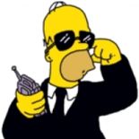 Homer - Homes Simpson, from 'The Simpsons' dressed up as a bodyguard.