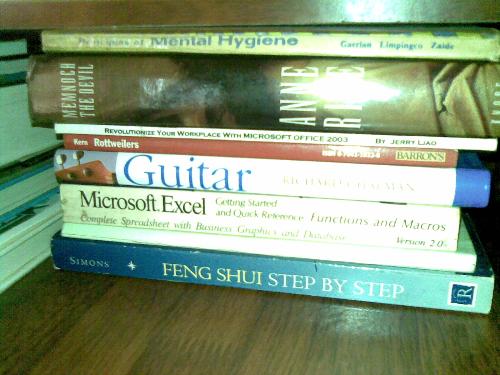 Books - I always stack my book on this way.
