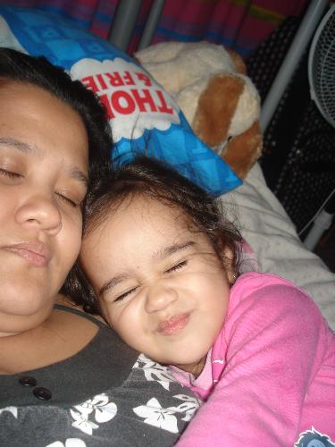 mom and daughter - mom and daughter sleeping:)