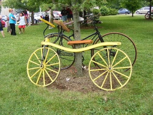 Antique Bicycles - Antique bicycles at a national Wheelmen event at Saint Mary-of-the-Woods, IN 7/09