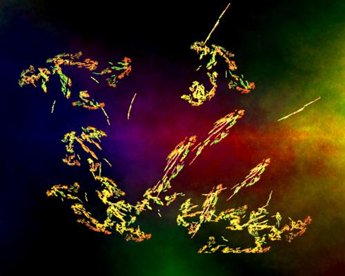 Fractal Hydra - Fractal graphic design poster scene. Available as posters and greeting cards on http://www.redbubble.com/users/copperhead