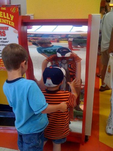A picture of my boys at the JellyBelly factory - A picture of my boys at the JellyBelly factory in Fairfield, CA