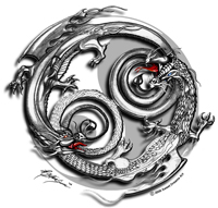 Dragon Ying Yang - Photo of a Ying Yang made from dragons