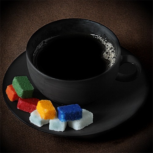 coffee - coffee with colored sugar