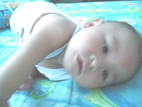 He's rollin' rollin' - Oh boy! This baby loves to roll around the bed!