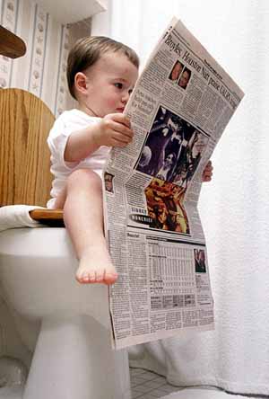 baby - reading newspaper is a good habit...but....