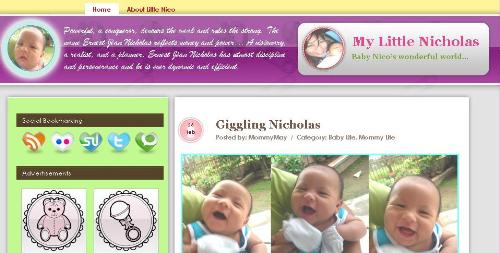 My Baby site - Here's a screenshot of my blog site http://littlenicholas.com