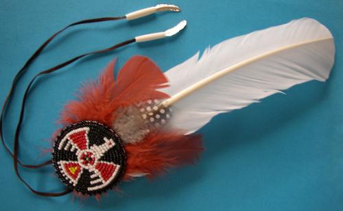 Native american style hat Feather or Horse decorat - The main feather is 12 inches long and can be worn on a western hat or as a Hore adornment.