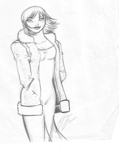Elegance - This is an art picture of a beautiful woman that I drew for a character sheet of mine.I was working on a mini comi book that I planned on working on.I drew the picture entirely with my pen then I used a whiteout to clear up some of the sketched lines on her face.In the end my drawing came out really good.