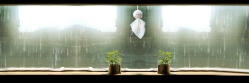 rainy baby - when it is rain,he laughes,but when it is sunny,he hides. he has a brother called sunny baby.they are the signal of the whether and the show of your mind.