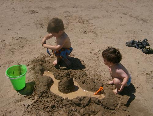 My boys in the sand - My 2 youngest boys playing in the sand