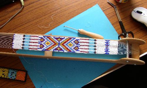 Native American style bead weaved strip - This is the project I have nearly finished
