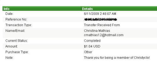 Christy Clix - Payment proof of christy clix
