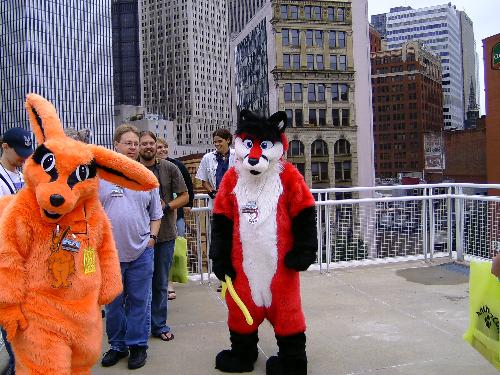 furries on the roof of the convention center - here's a shot of some furries from on the roof of the convention center in pittsburgh p.a.