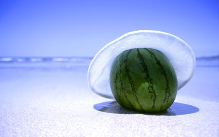 watermelon - It is a watermelon with a hat made by ice!