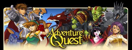 Adventure Quest Banner - This is the banner for Adventure Quest, which is displayed at the top of their webpage.