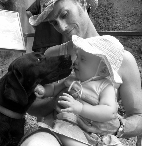 hubby, baby and dog